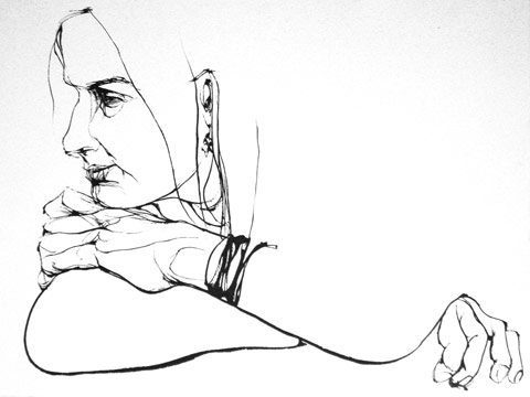 drawing titled Laura with bracelet
